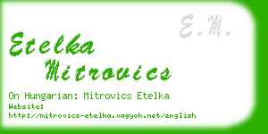 etelka mitrovics business card